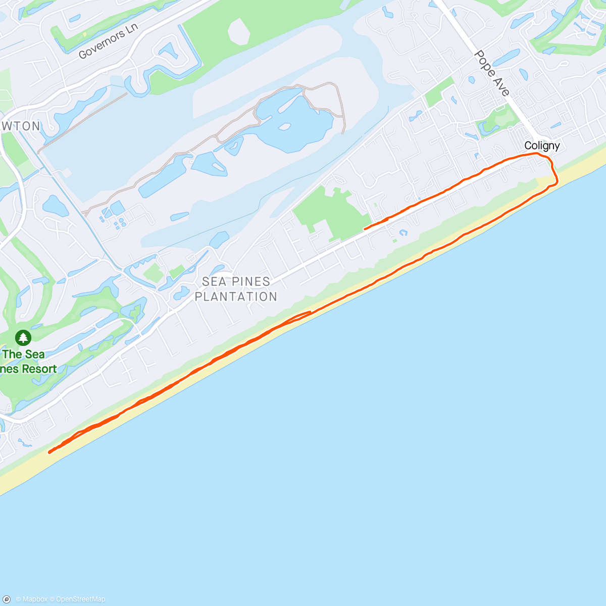Mapa de la actividad, Another high tide ride
