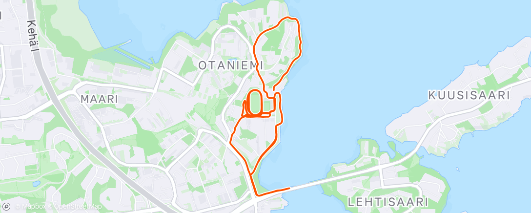 Map of the activity, Afternoon Run