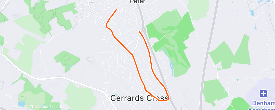 Map of the activity, Afternoon Run