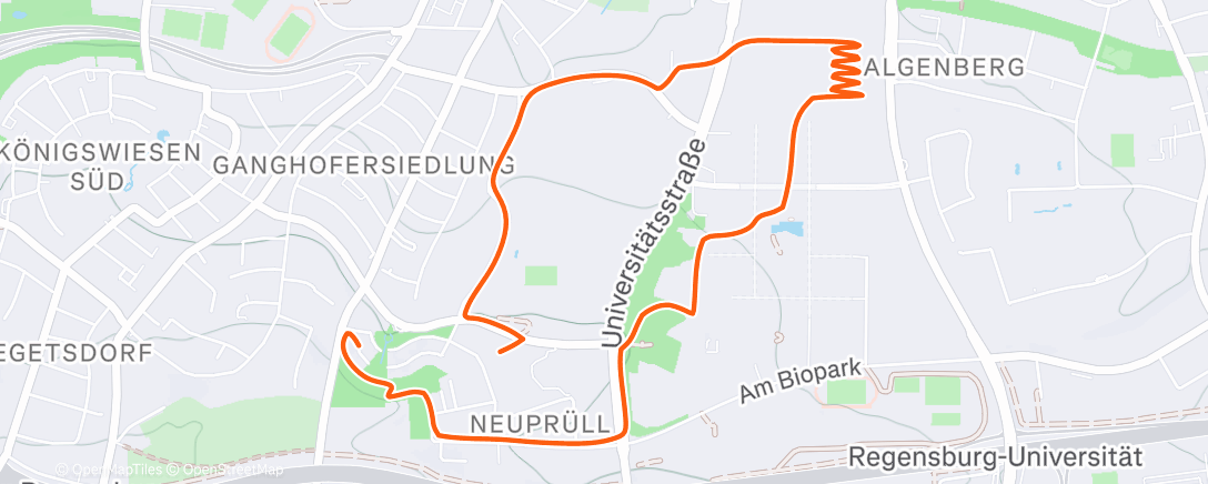 Map of the activity, Mittagslauf