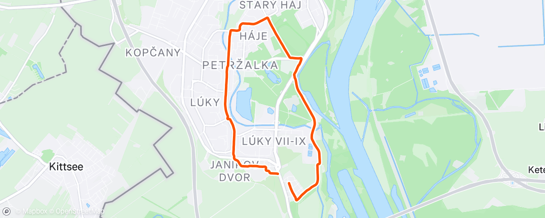 Map of the activity, Course à pied dans l'après-midi