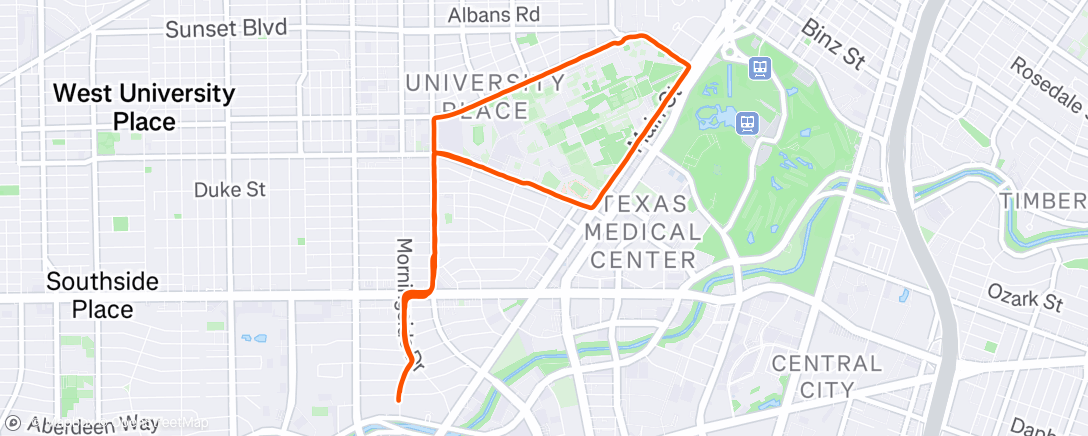 Map of the activity, Morning Run