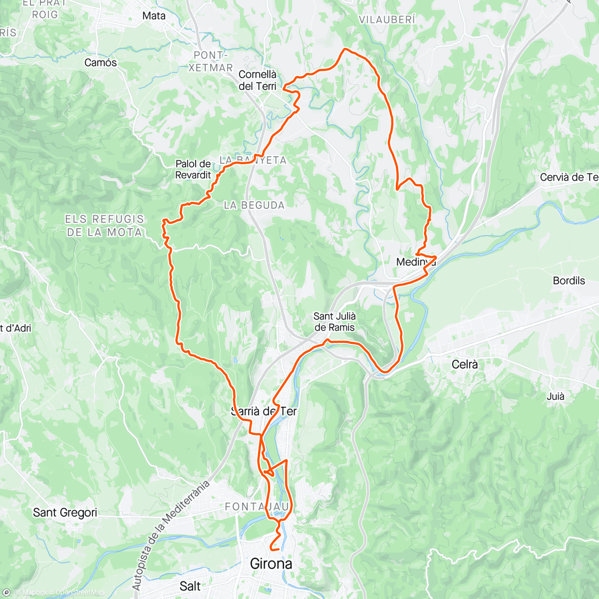 Map of the activity, Gravel sendoff with Lance
