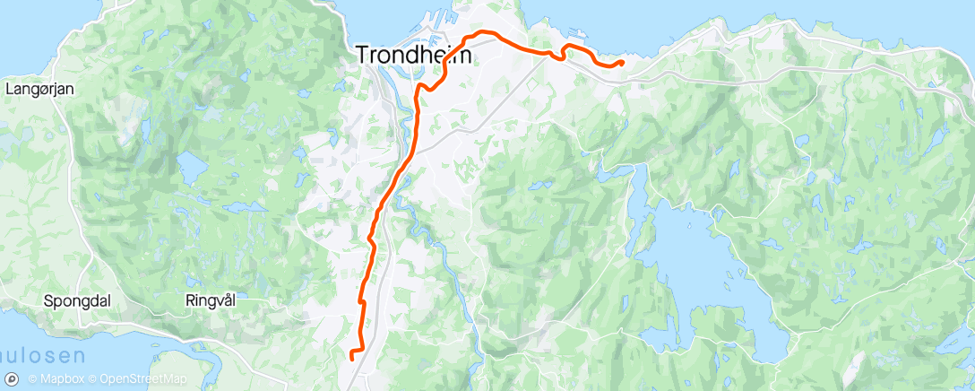 Mappa dell'attività Hjem fra jobb sammen med hele Trondheim
