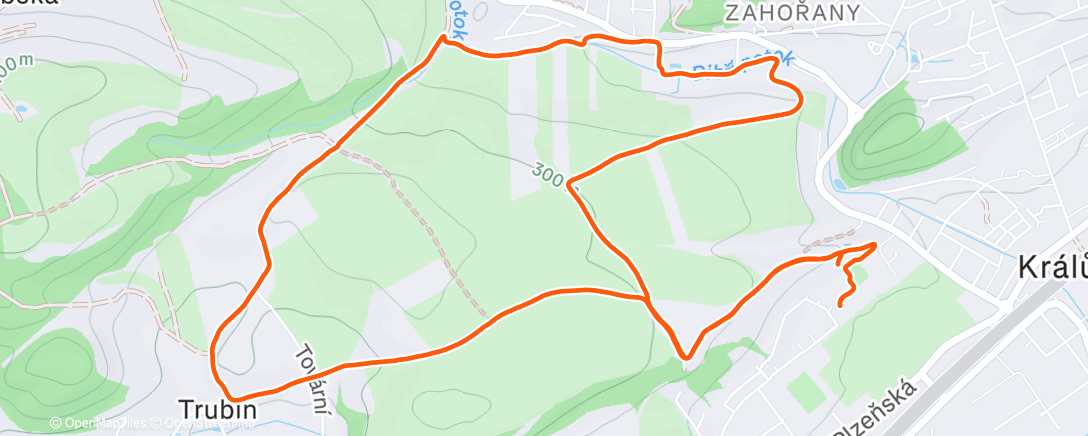 Map of the activity, Chvilku ven