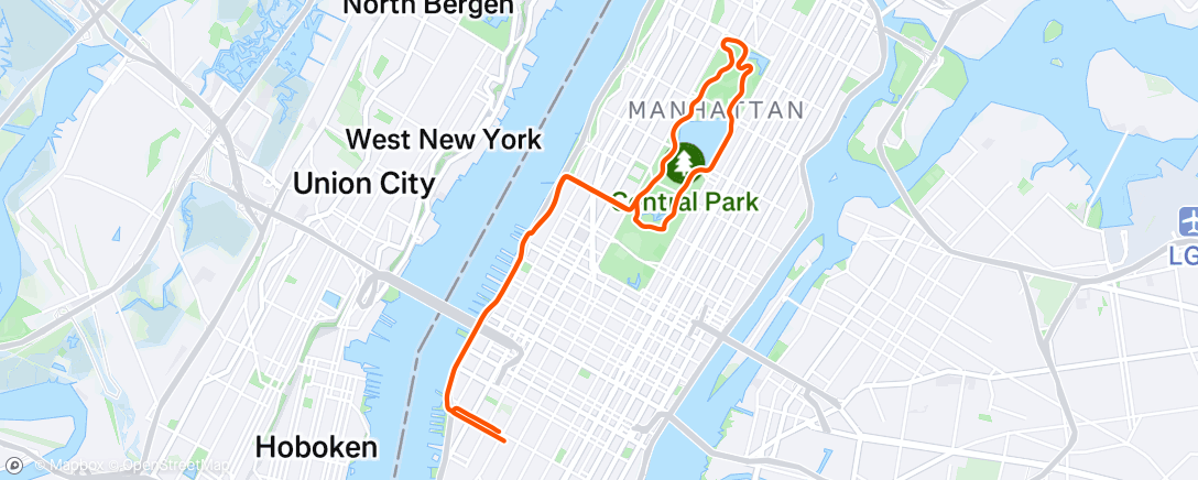 Map of the activity, Cycling