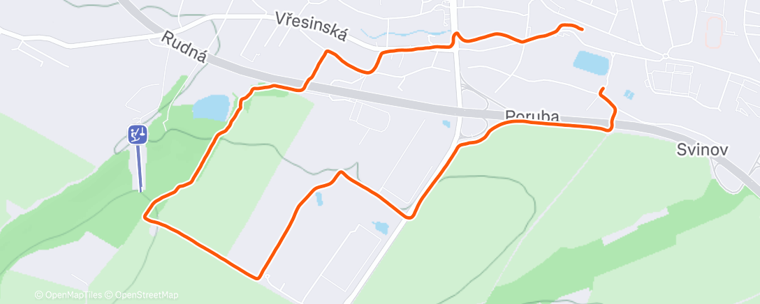 Map of the activity, Afternoon Run