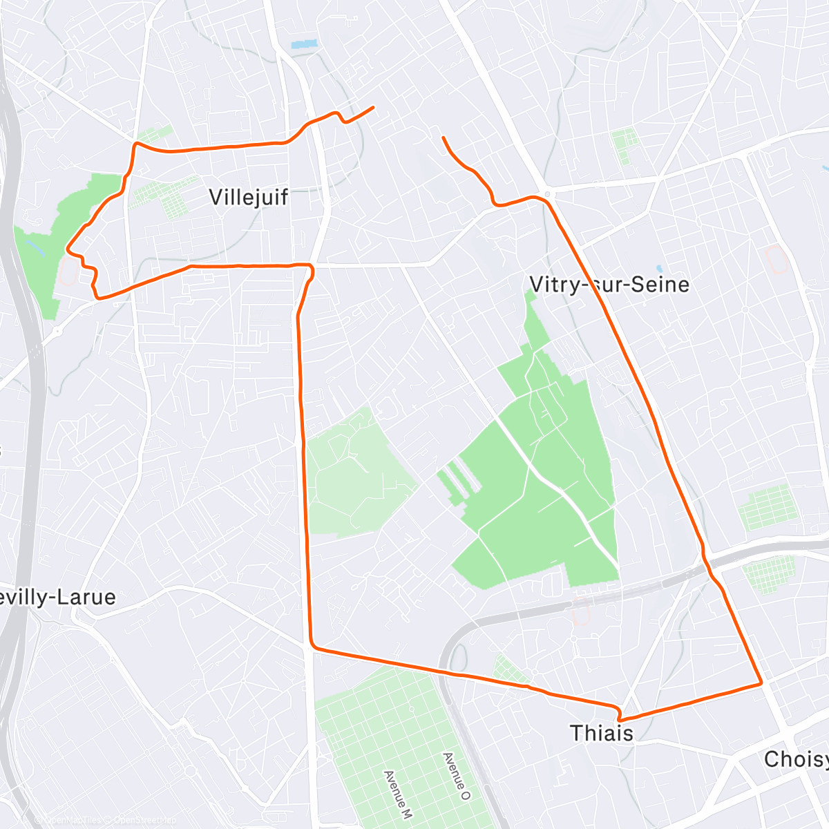 Map of the activity, Morning Run
