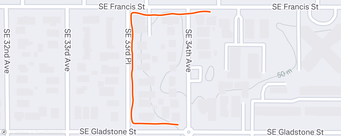 Map of the activity, Morning Run
