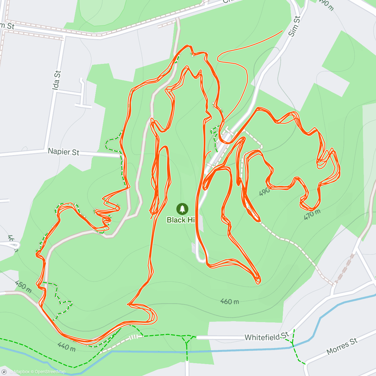 Map of the activity, Vic MTB Series Rd 2. M40-49. 6th.