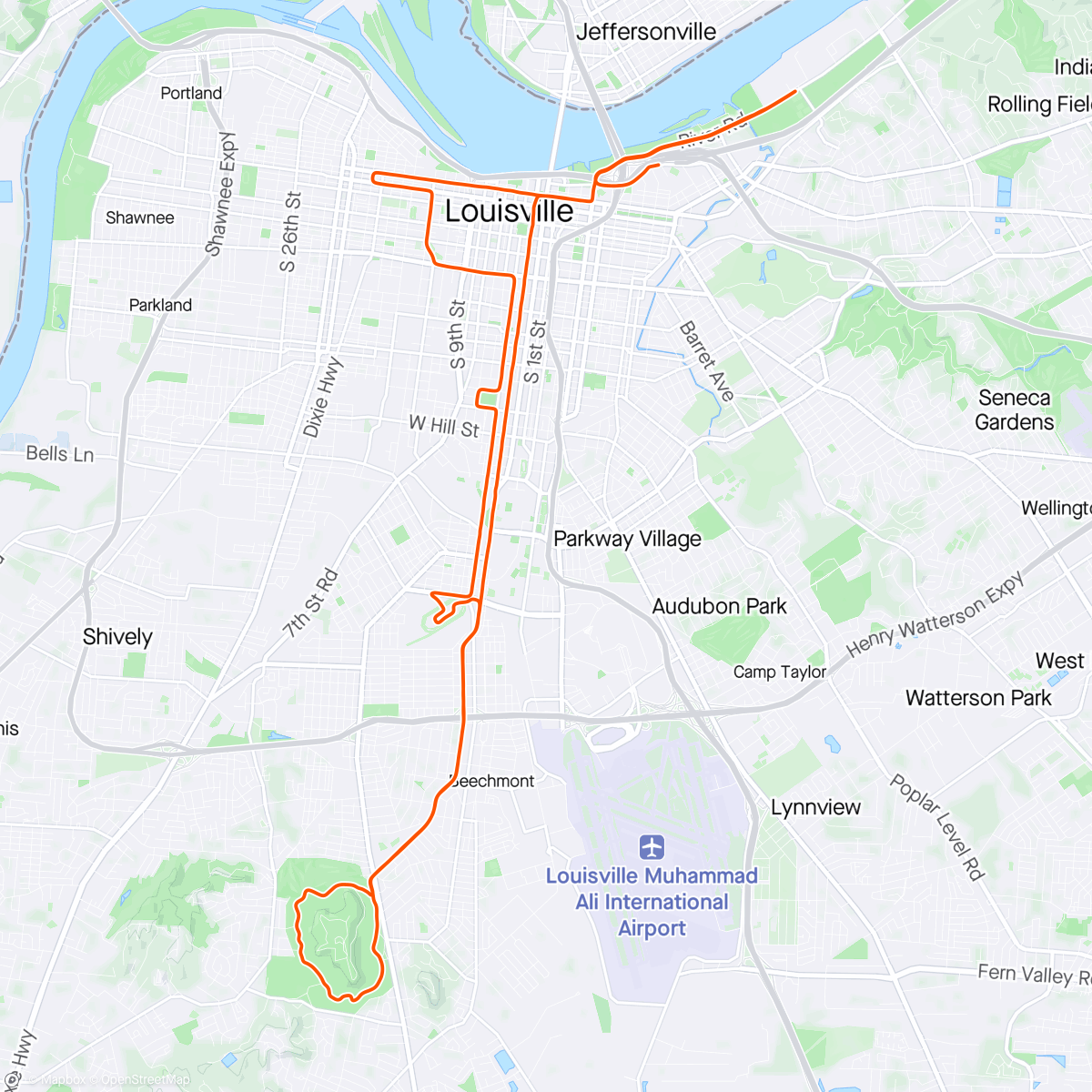 Map of the activity, Kentucky Derby Marathon.