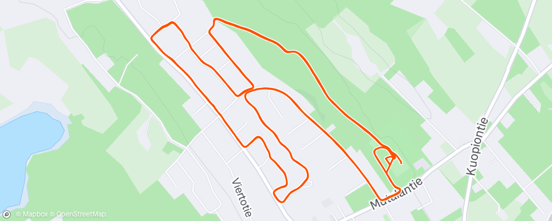 Map of the activity, Afternoon Run