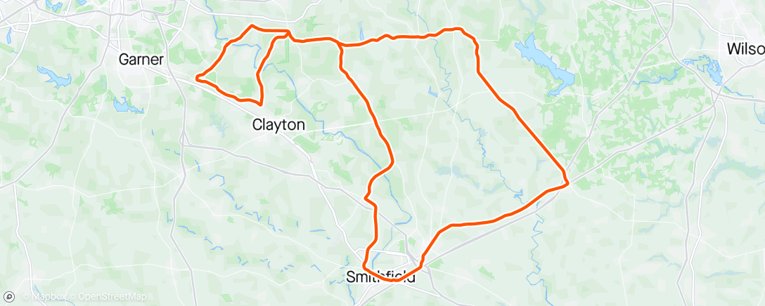 Mappa dell'attività Smithfield birthday ride
