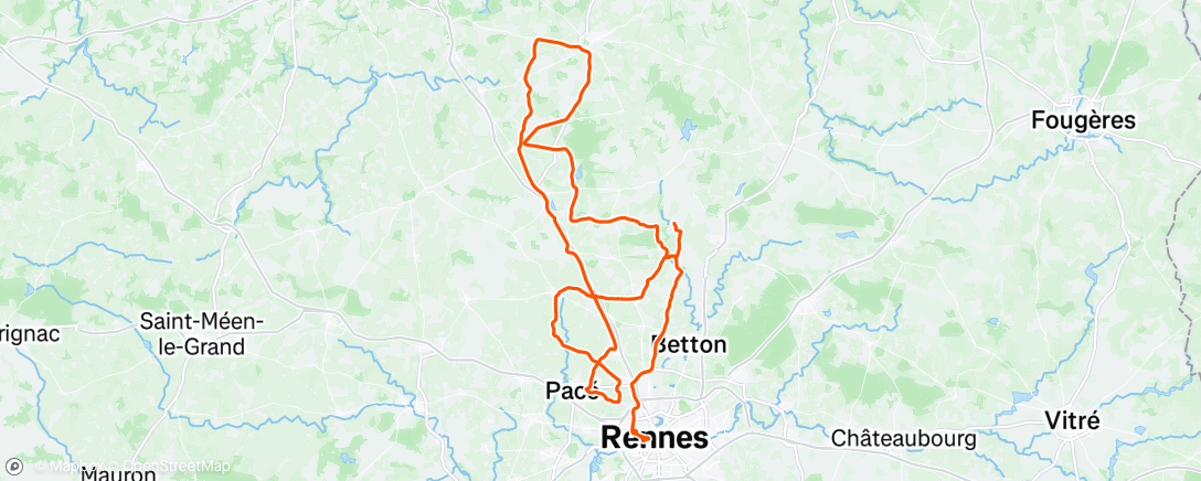 Map of the activity, Sortie vélo le matin