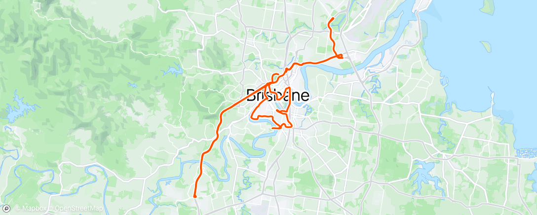 Map of the activity, 2024 Tour de Brisbane….the 80k event
