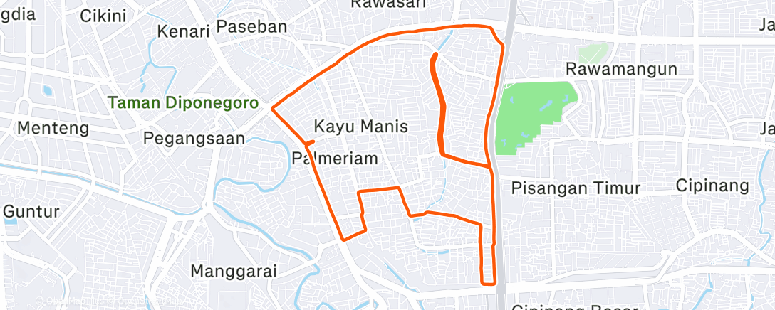 Map of the activity, Morning Run