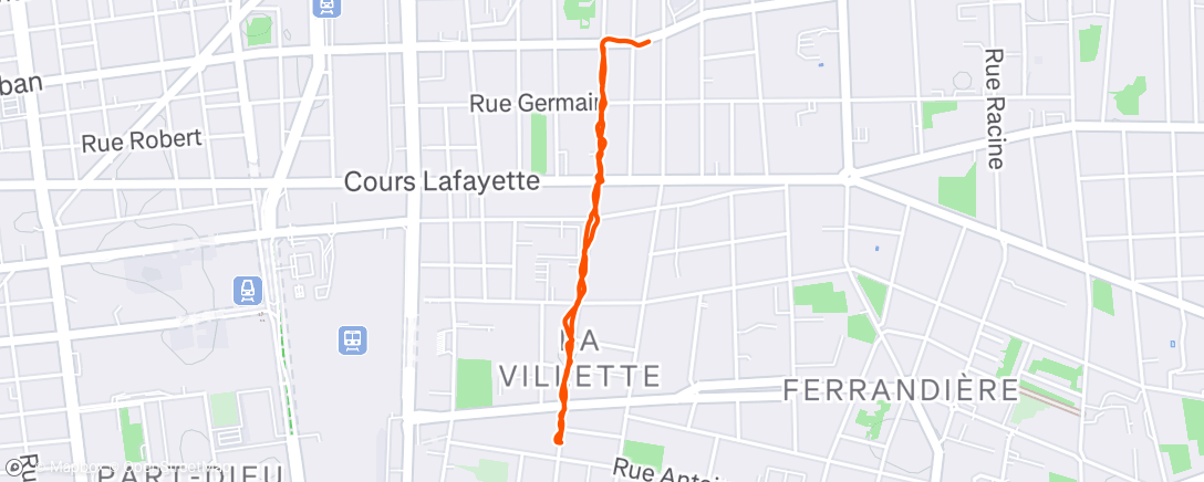 Map of the activity, Marche le midi