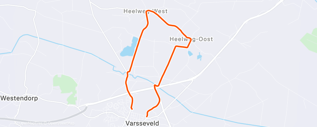 Map of the activity, Afternoon Run