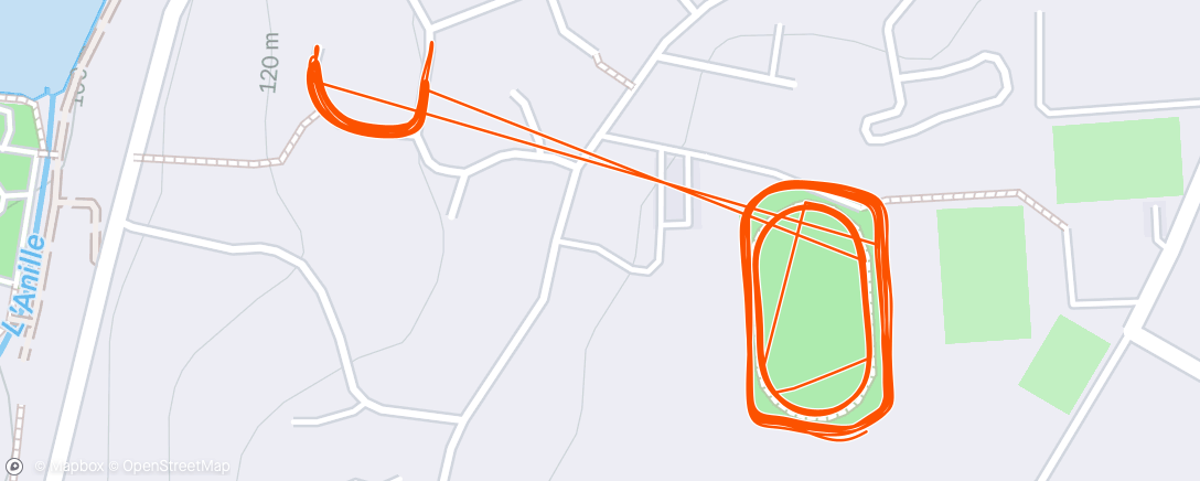 Map of the activity, Course à pied en soirée