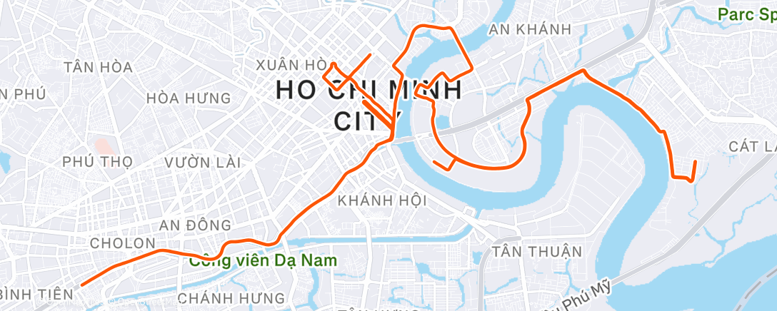 Map of the activity, Night Run