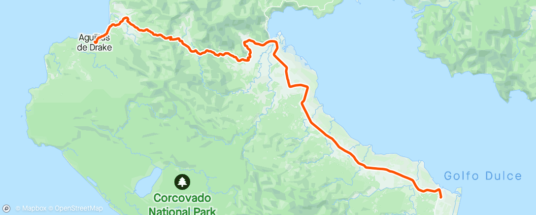 Map of the activity, Drake- Puerto Jiménez