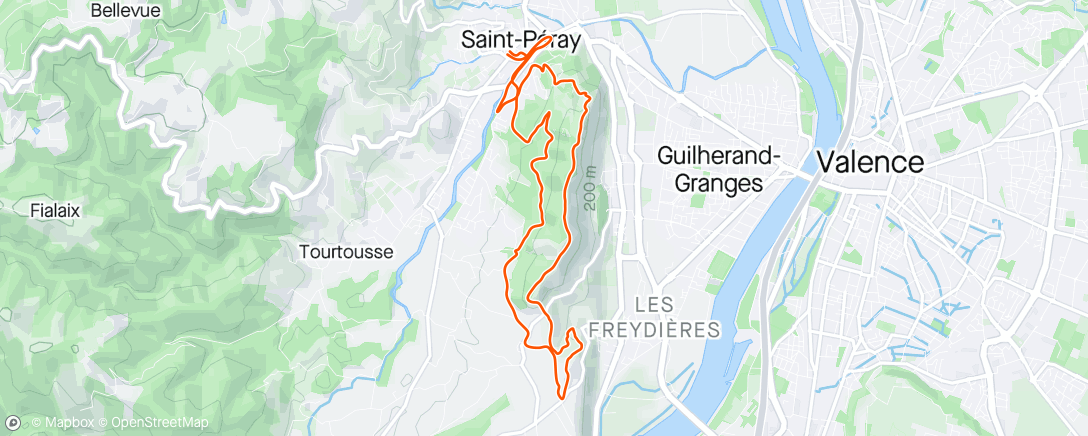 Map of the activity, Ronde de crussol 15km