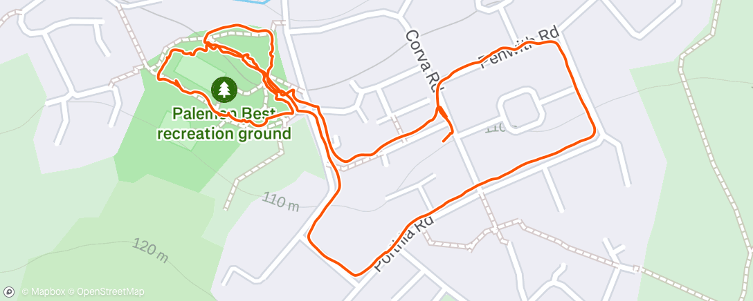 Map of the activity, Morning Walk