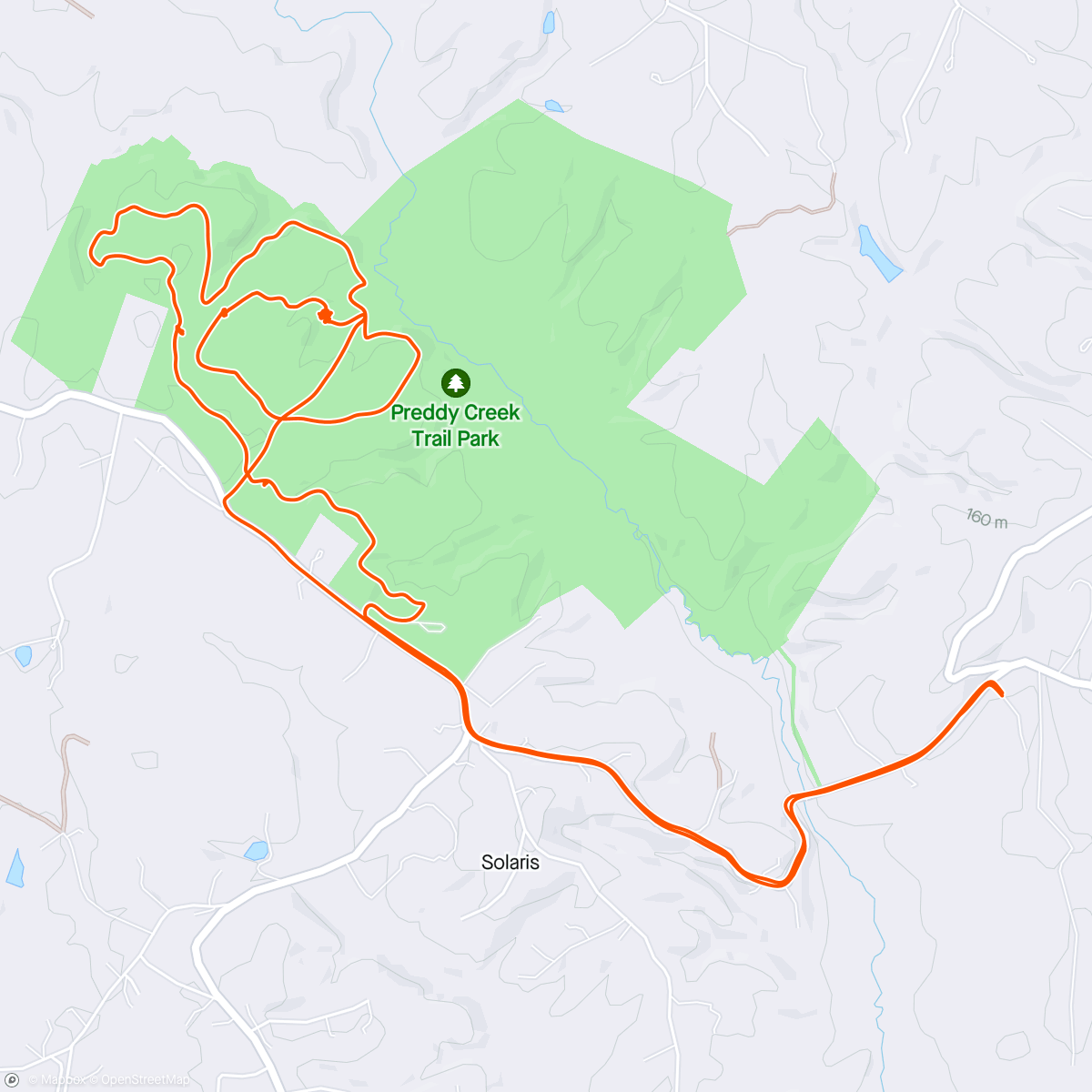 Map of the activity, Preddy trailwork