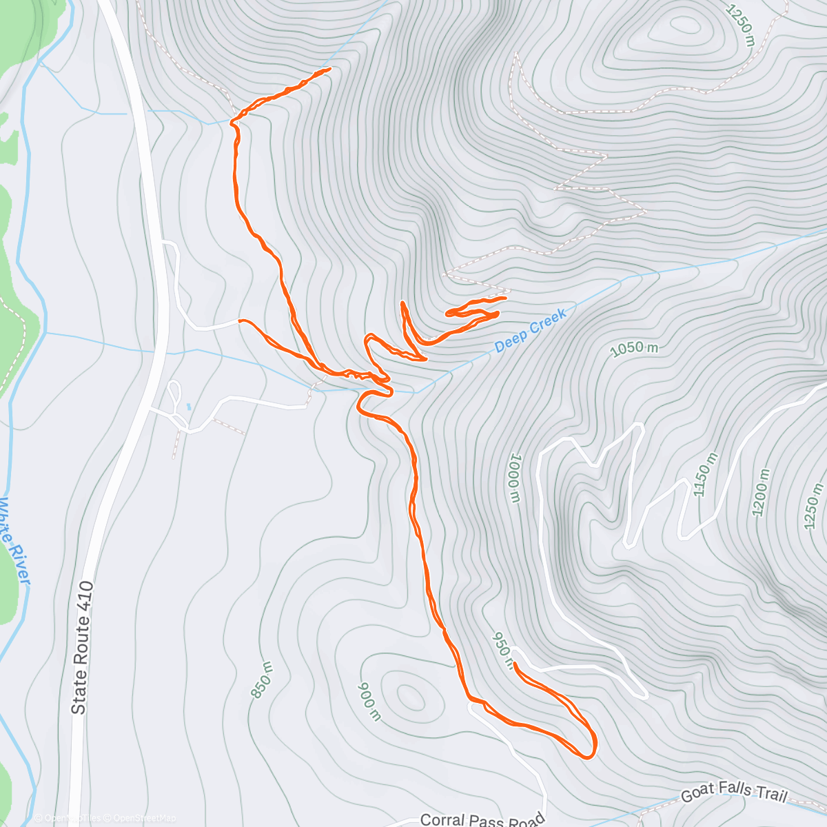 Map of the activity, Creek Bagging with Apryle and Sora