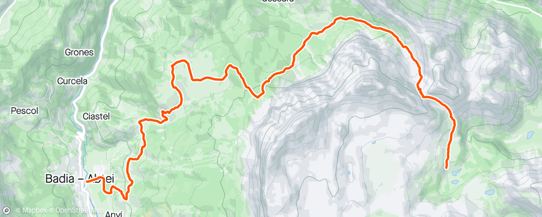 Map of the activity, Dolomites Day 1