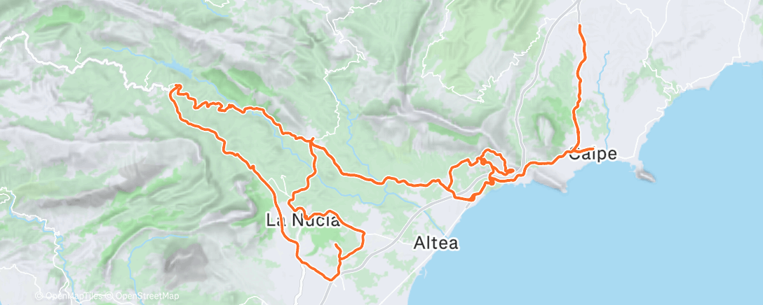 Map of the activity, Calpe Beach 🌧️🌬️