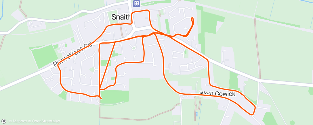 Map of the activity, Snaith club run ☺️ .. only one more easy run left before London 😱