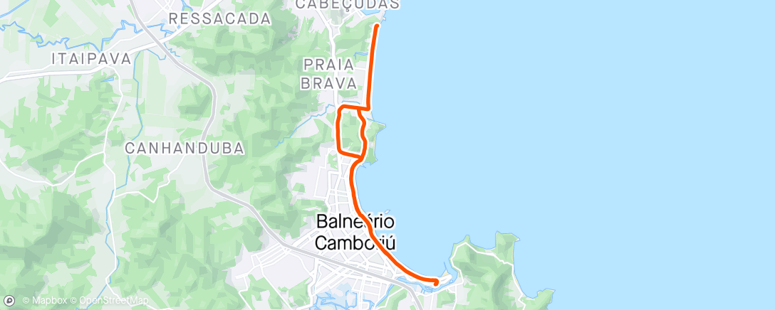 Map of the activity, Canto morcego e paradinha point beach tennis  live