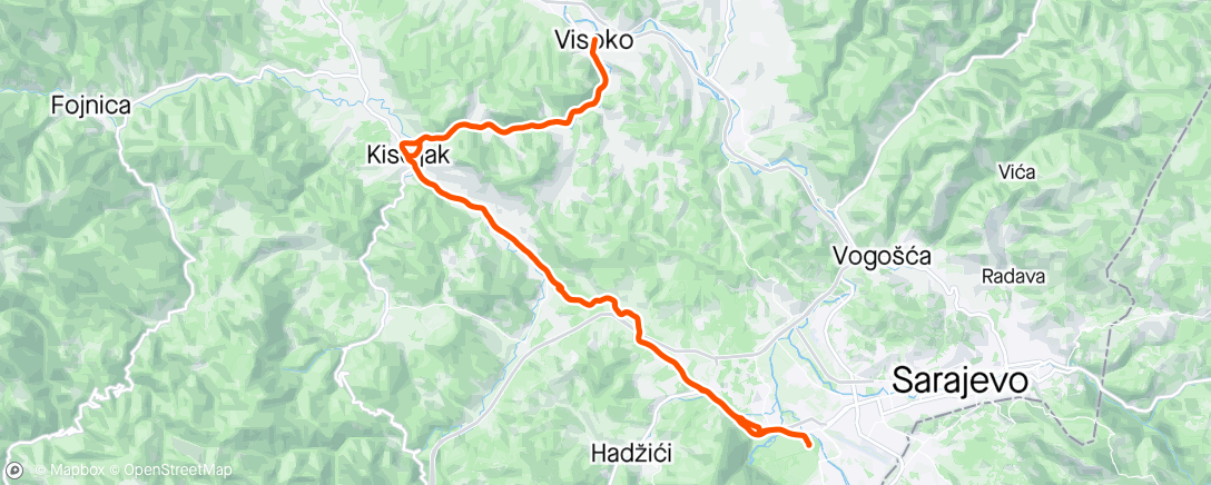 Map of the activity, Visoko/Sarajevo/Visoko/