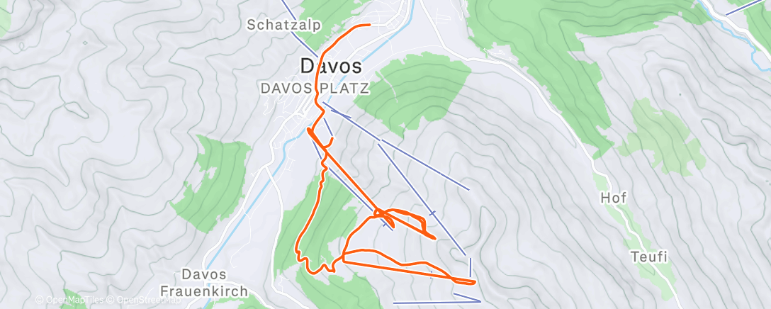 Map of the activity, Afternoon Snowboard