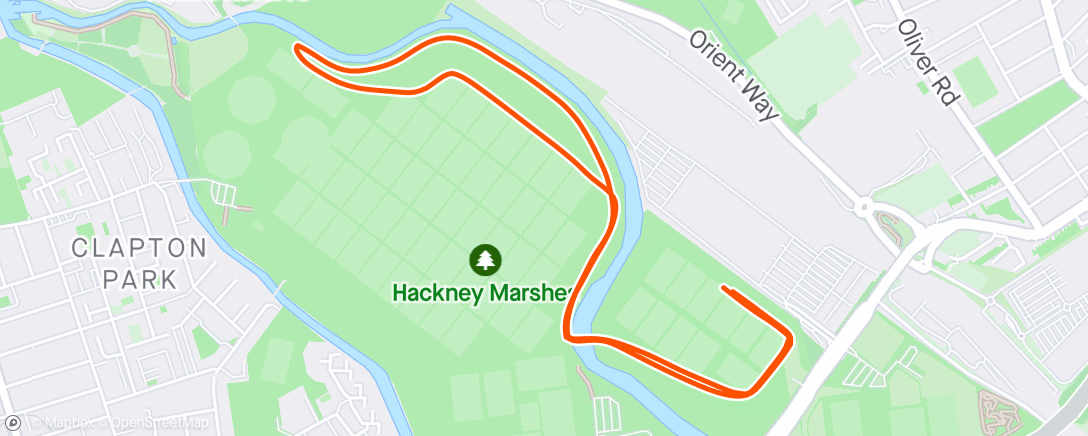 「Hackney Marshes parkrun」活動的地圖