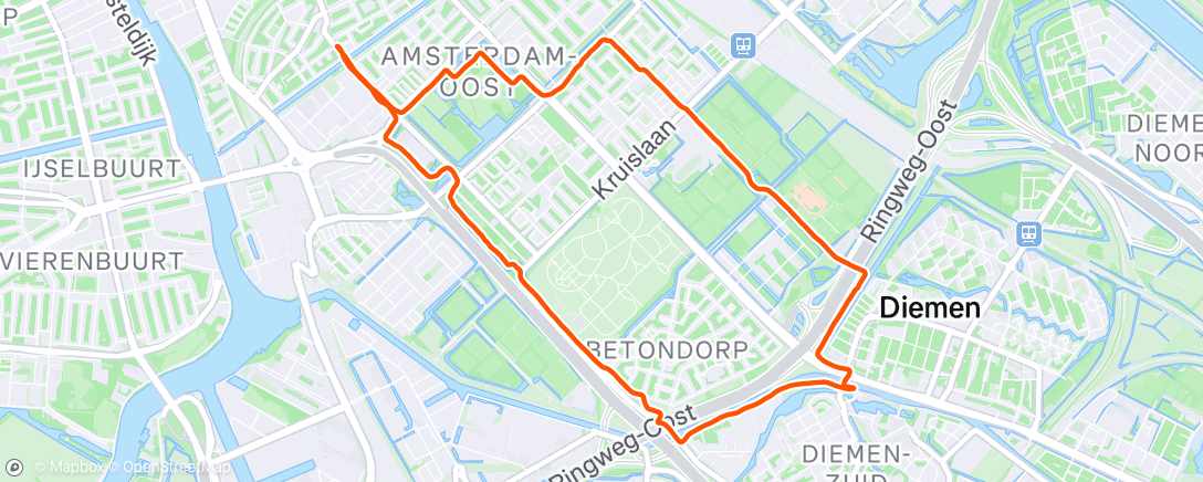 Map of the activity, Morning Run