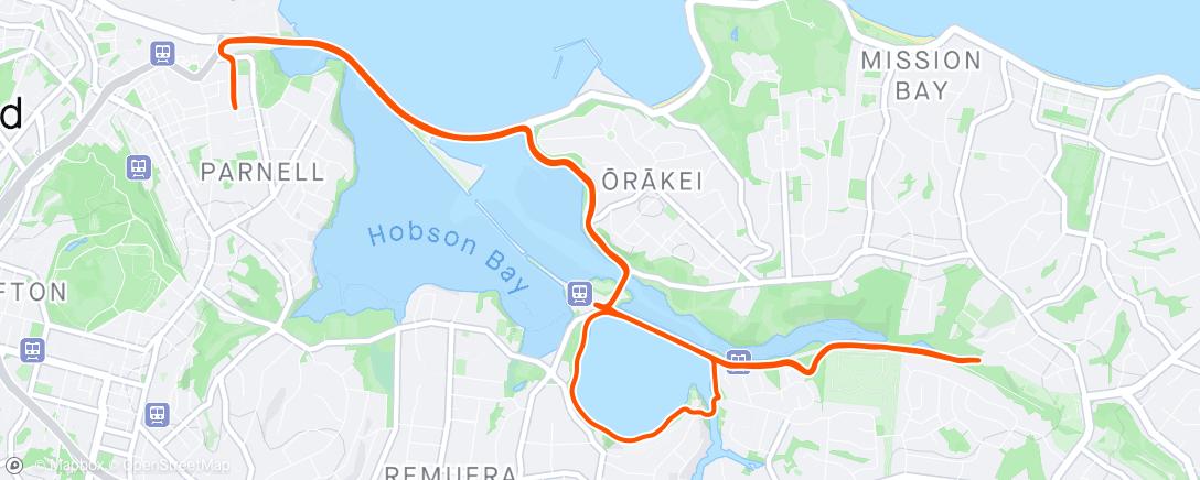 Map of the activity, Inaugural Orakei Bay parkrun