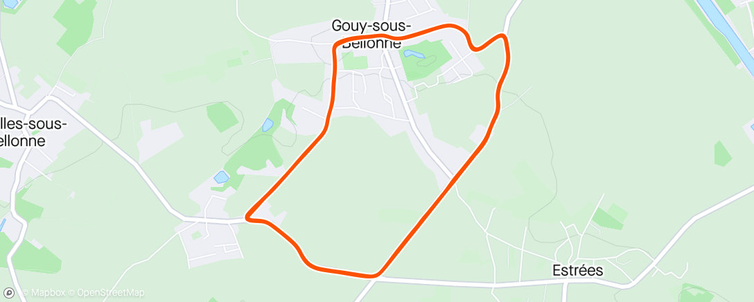 Map of the activity, Cyclo sportive de Gouy sous Bellonne