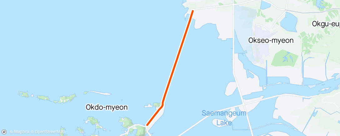 Map of the activity, ROUVY - Challenge Gunsan-Saemangeum 2021 | Korea 45 km