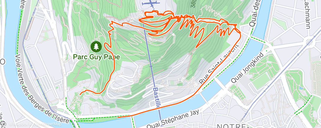 Map of the activity, Trail en soirée