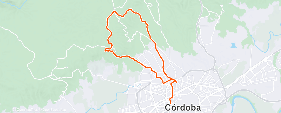 Map of the activity, Bicicleta por la tarde