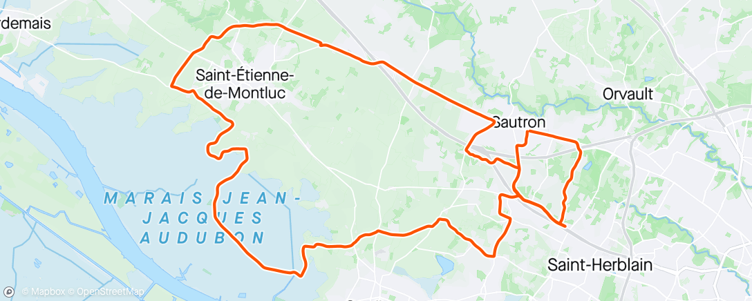 Carte de l'activité Sortie vélo le midi avec Joao, Quentin et Julien