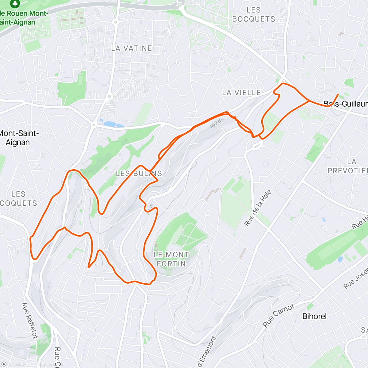 Kaart van de activiteit “Trail en soirée”