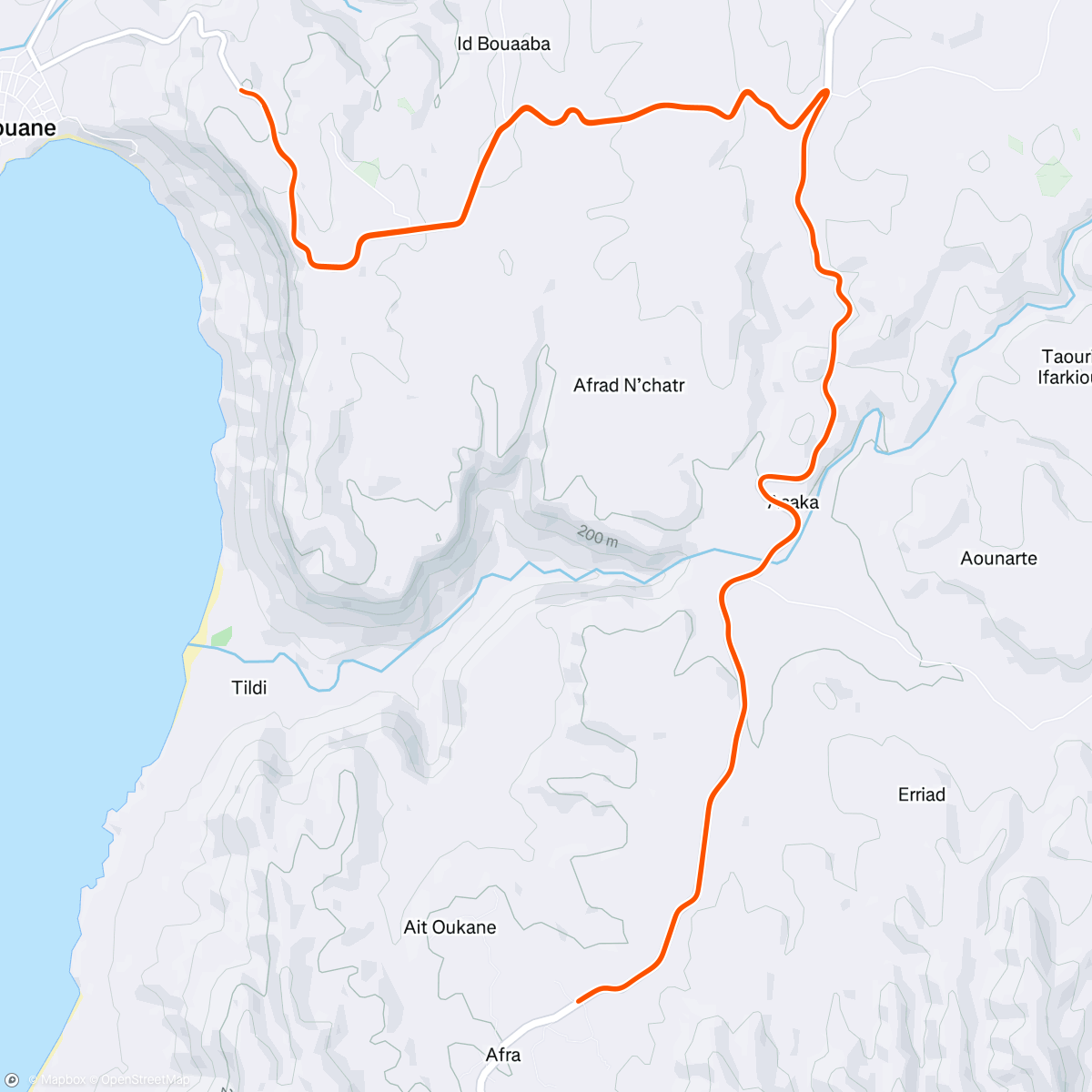 Map of the activity, Bike finally in Morocco