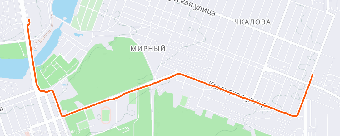 Map of the activity, Полуденный забег