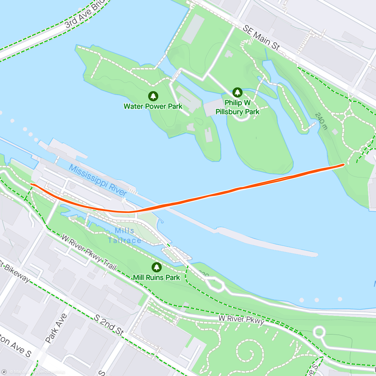 Map of the activity, Goodbye Stone Arch Bridge