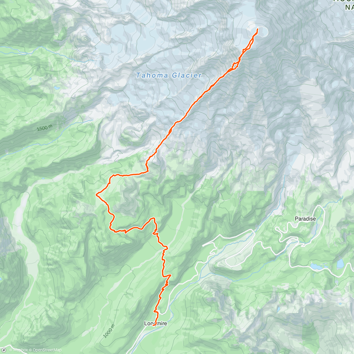 Map of the activity, States of Elevation - Mount Rainier