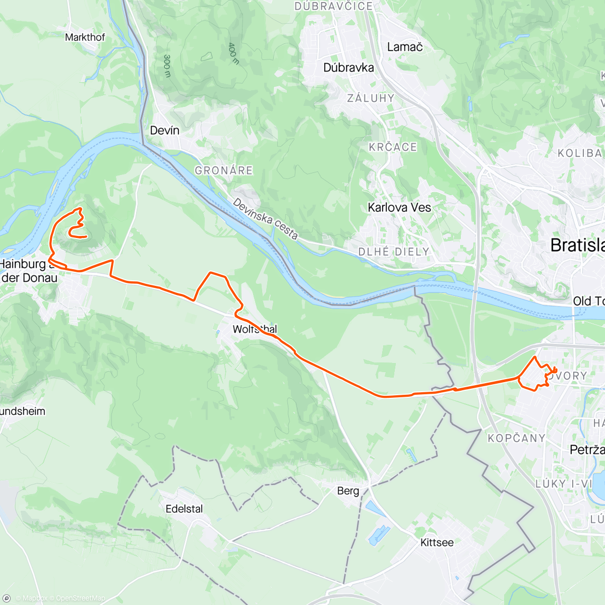 Map of the activity, Braunsberg