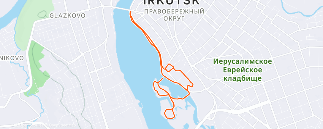 Map of the activity, Afternoon Run